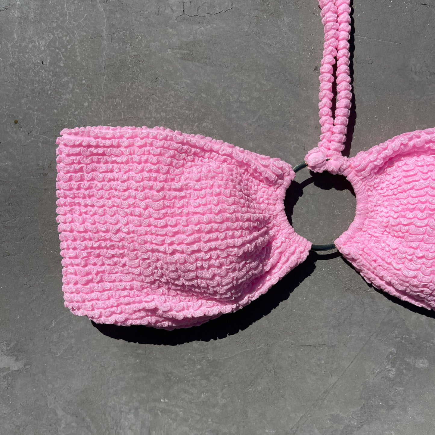 Pink Milk Shake Textured Strapless Bikini Top-1