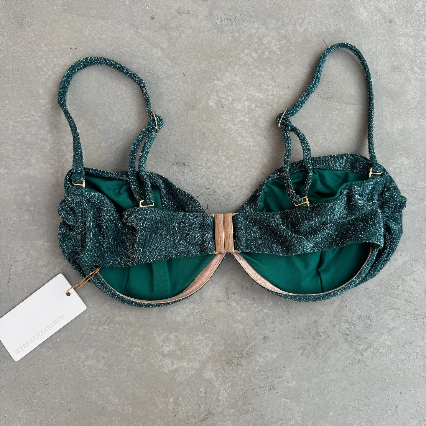 Teal Sparkle Haven Bikini Top-2