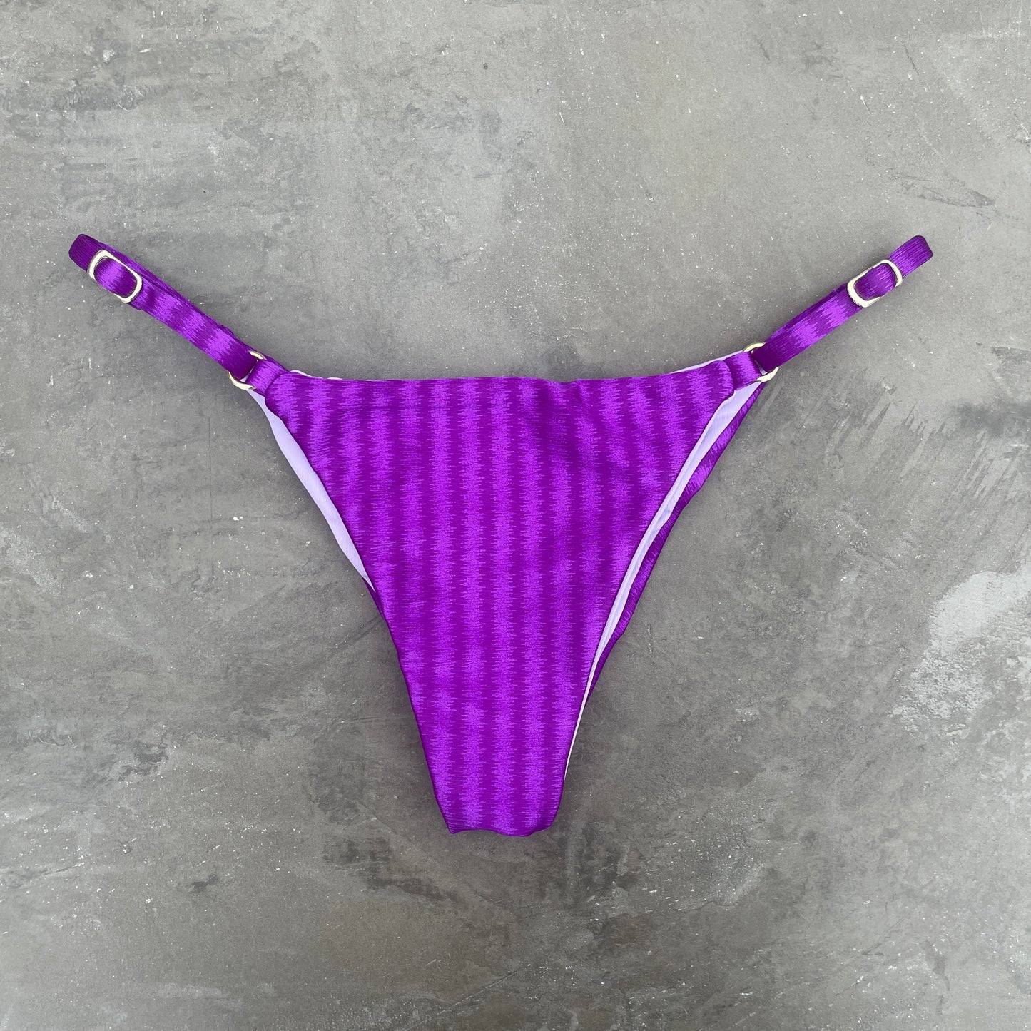 Purple Striped Tanga Bikini Bottom-3