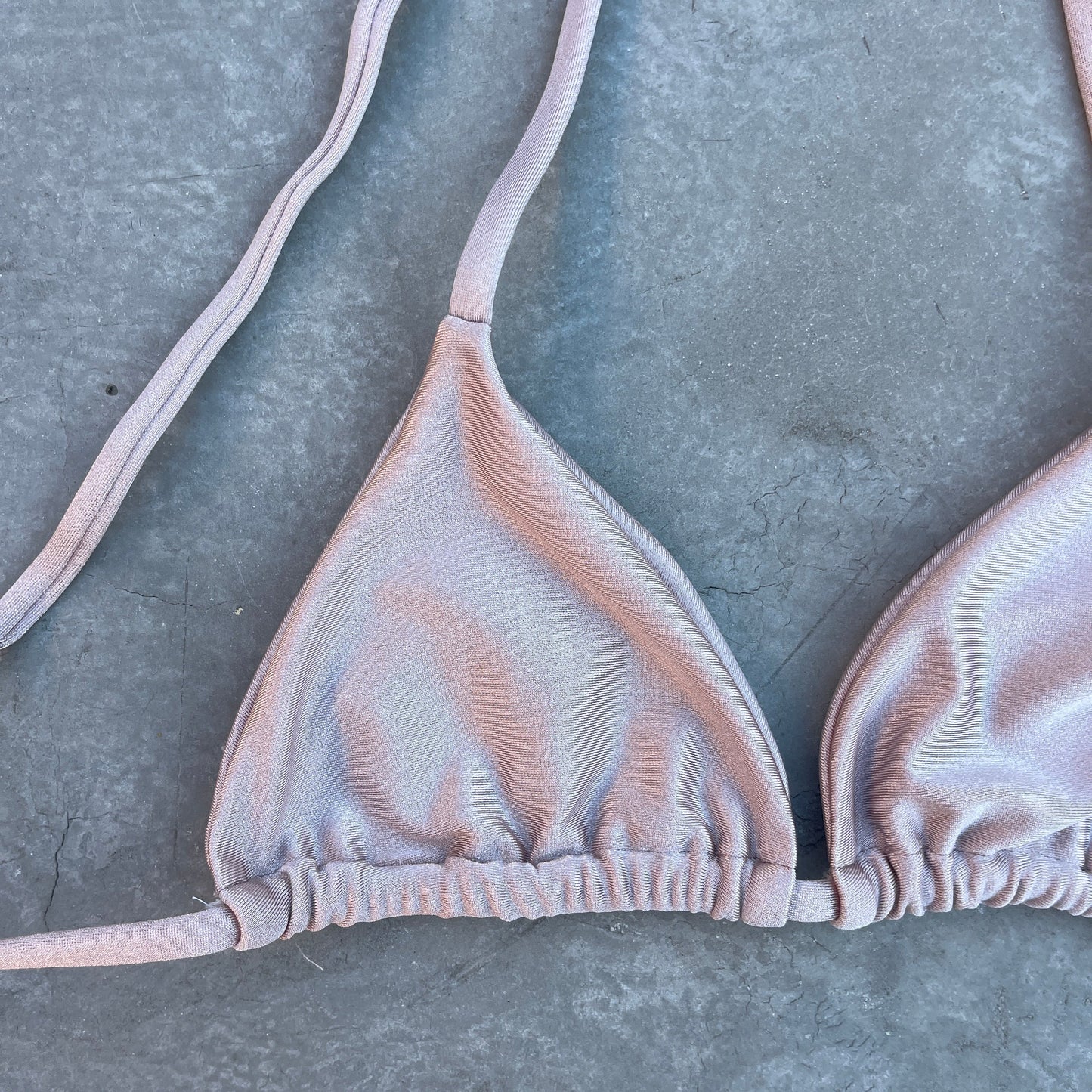 Champagne Sand Triangle Bikini Top-2
