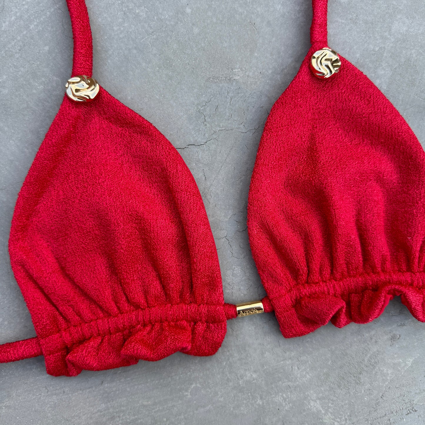 Fuego Del Mar Lux Textured Triangle Frill Bikini Top-1
