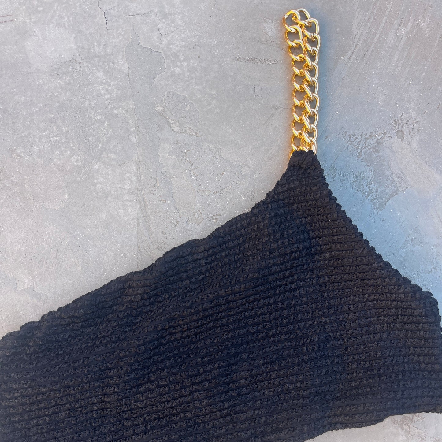 Onyx Black Textured Silvia One Piece Swimwear-1
