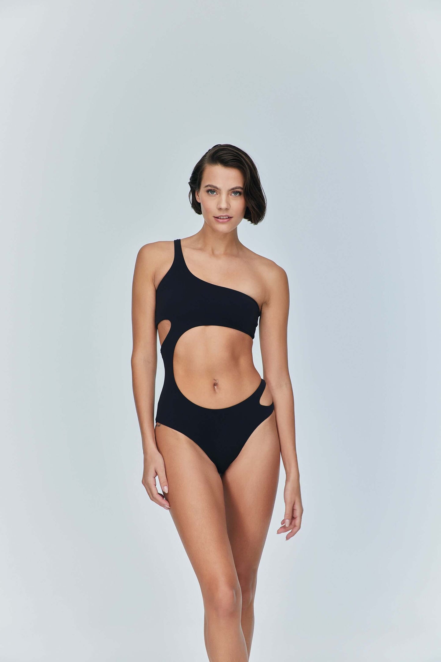 JENDUE Ocean Cutout Swimwear - One-Shoulder Monokini-0