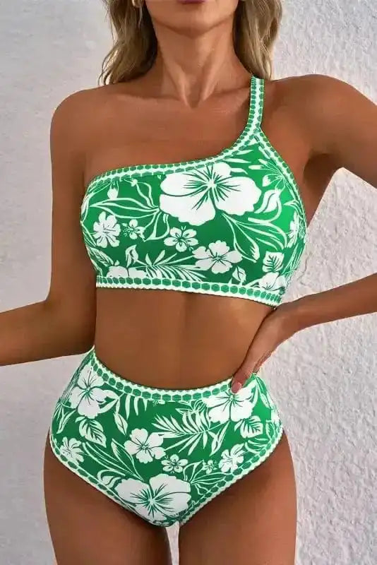 Palm Paradise One-Shoulder Bikini-3