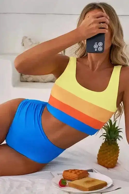 Blue Wave High Waist Bikini-4