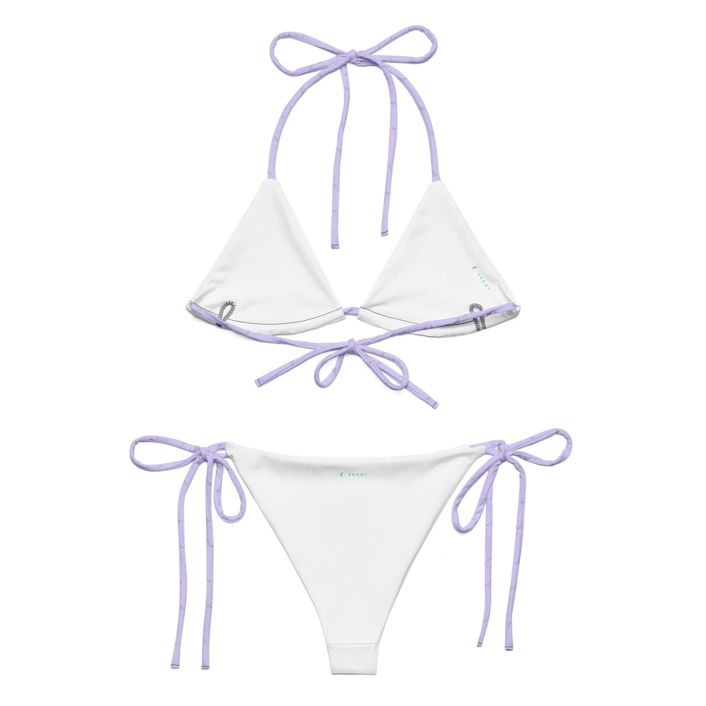 Grano Pattern Print String Bikini - Lavender-6