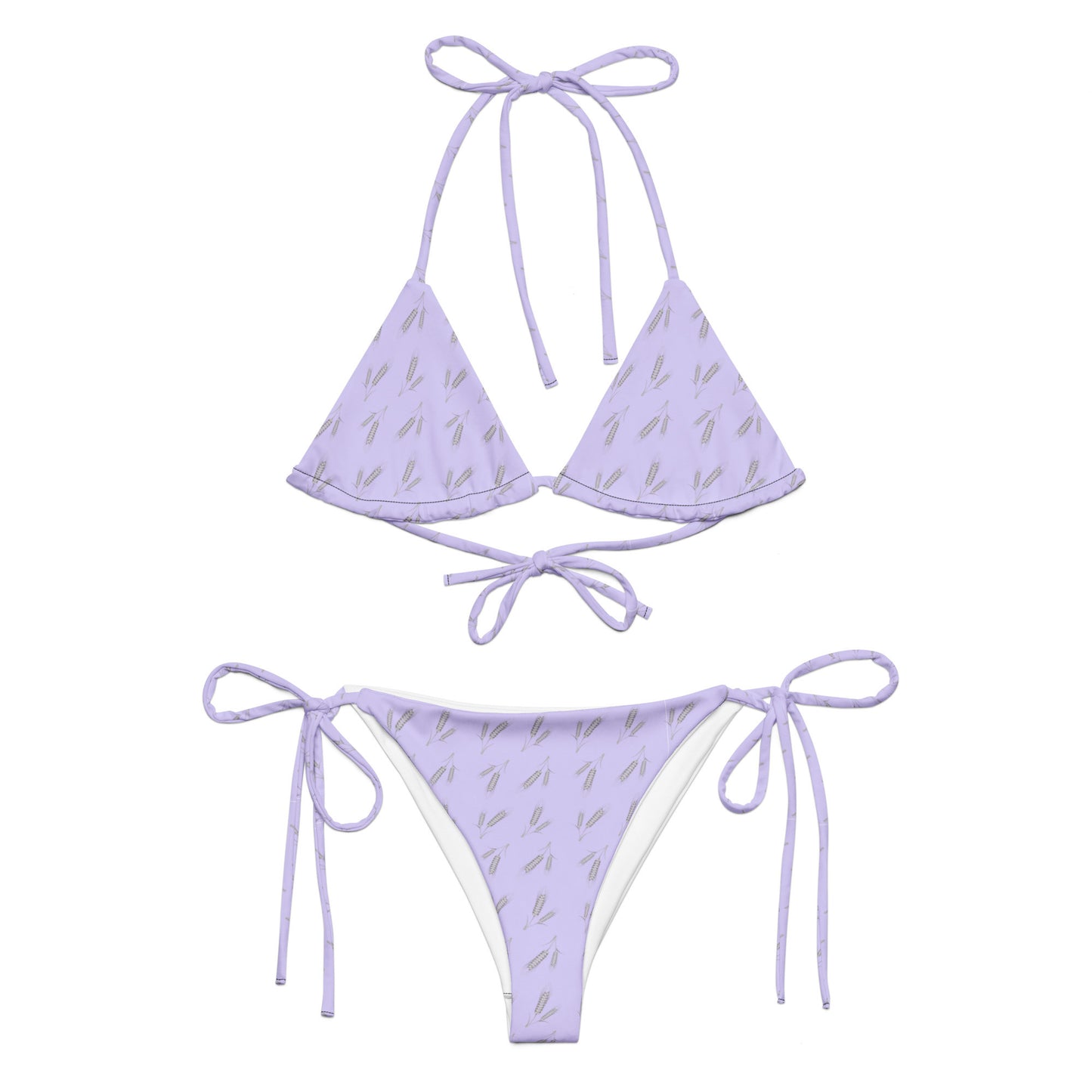 Grano Pattern Print String Bikini - Lavender-5