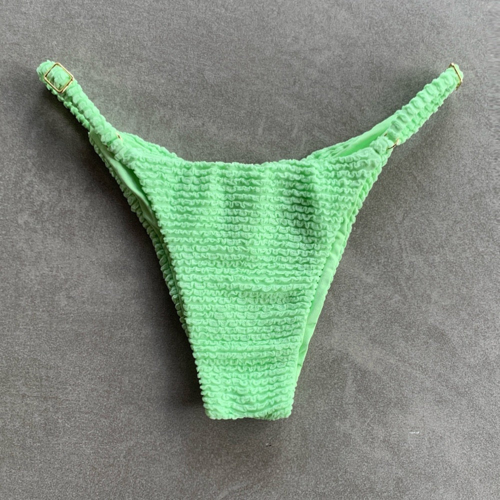 Minty Haze Textured Tanga Bikini Bottom-1