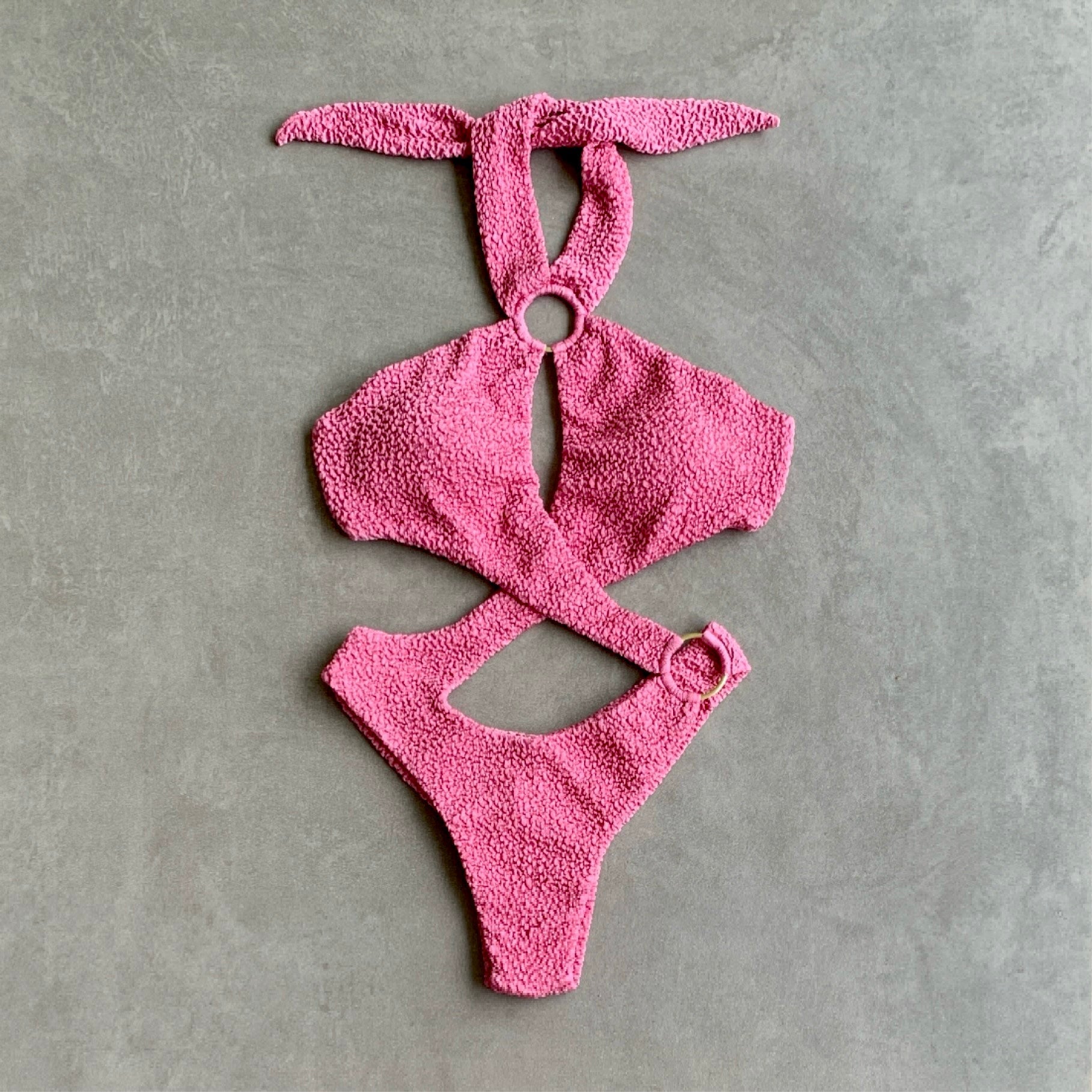 Desert Rose Beehive Textured Julia One Piece Swimwear-0