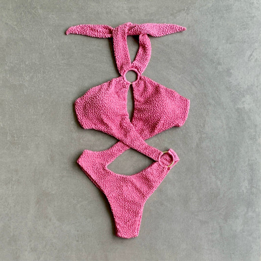 Desert Rose Beehive Textured Julia One Piece Swimwear-0