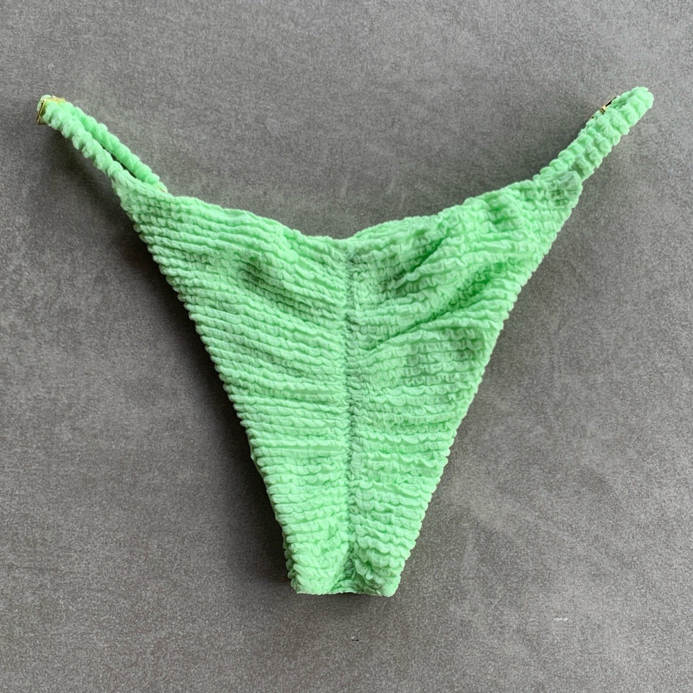 Minty Haze Textured Tanga Bikini Bottom-0