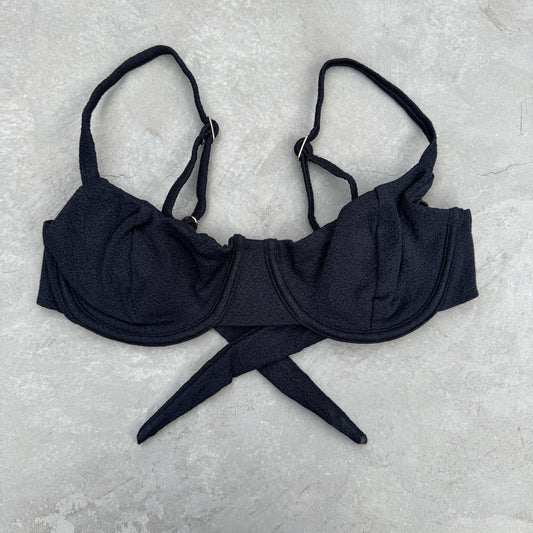 Seashore Textured Black Lindy Bikini Top-0