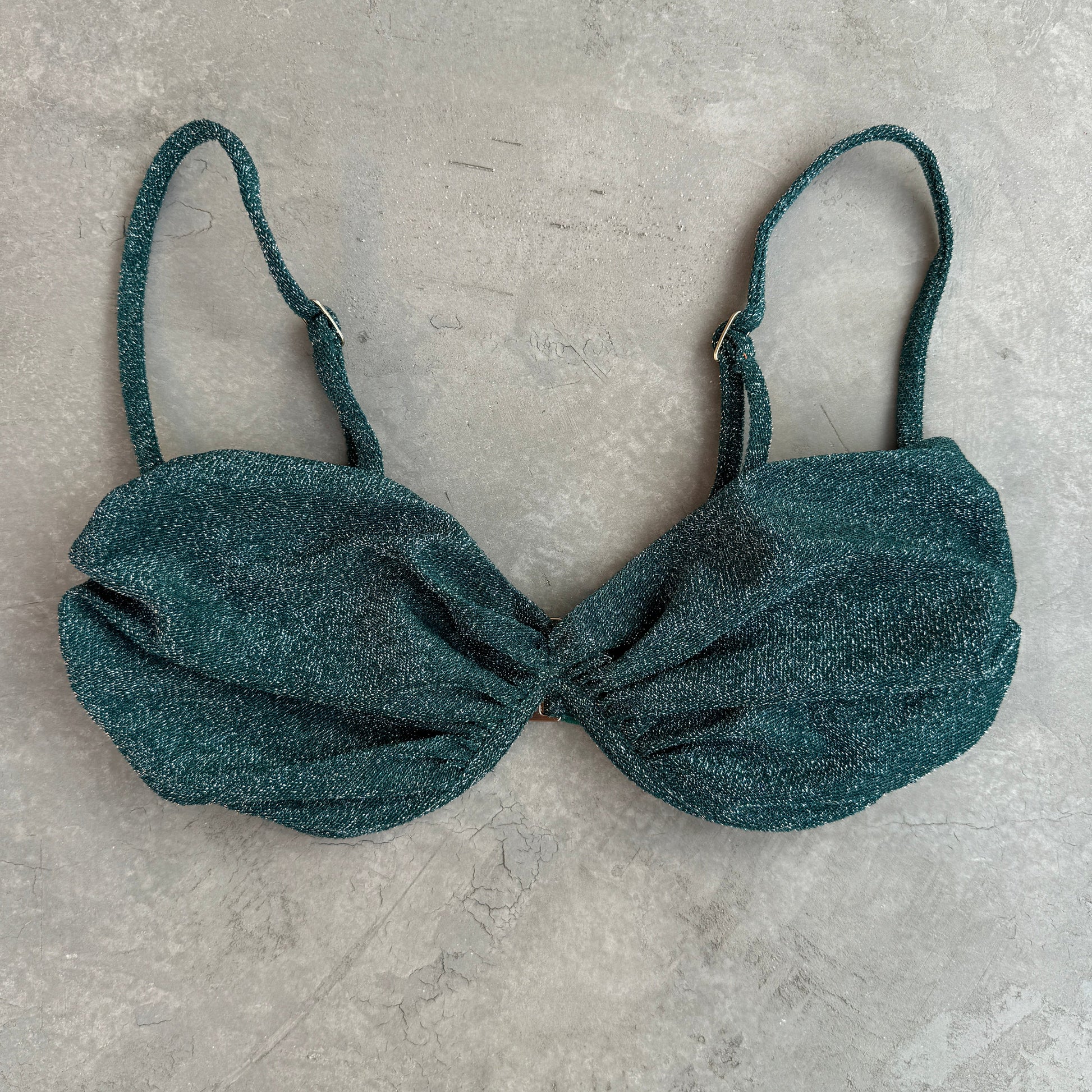 Teal Sparkle Haven Bikini Top-0
