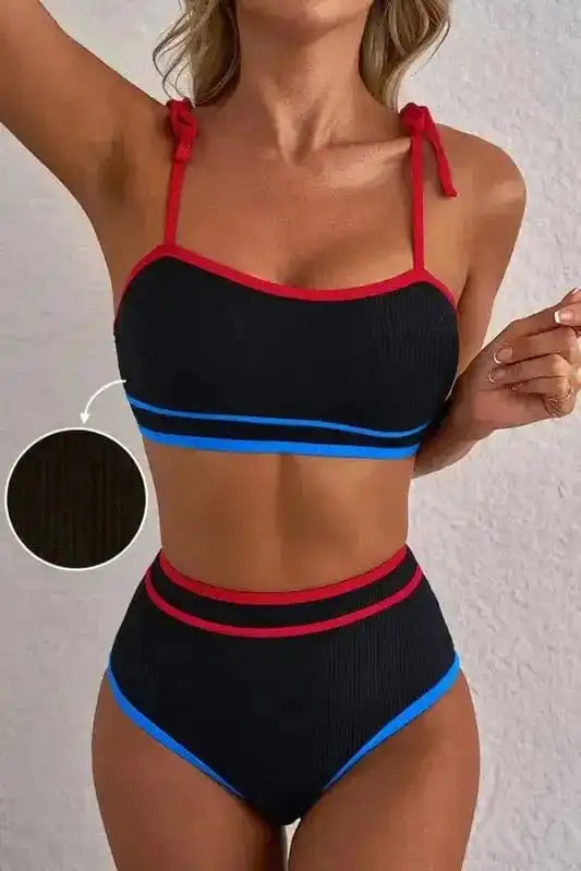 Triple Tone High Waist Bikini-0